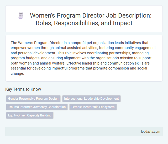 Women's Program Director Job Description: Roles, Responsibilities, and Impact