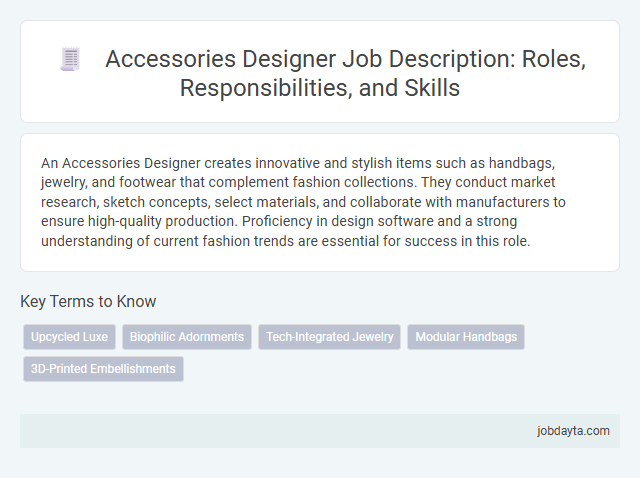 Accessories Designer Job Description: Roles, Responsibilities, and Skills