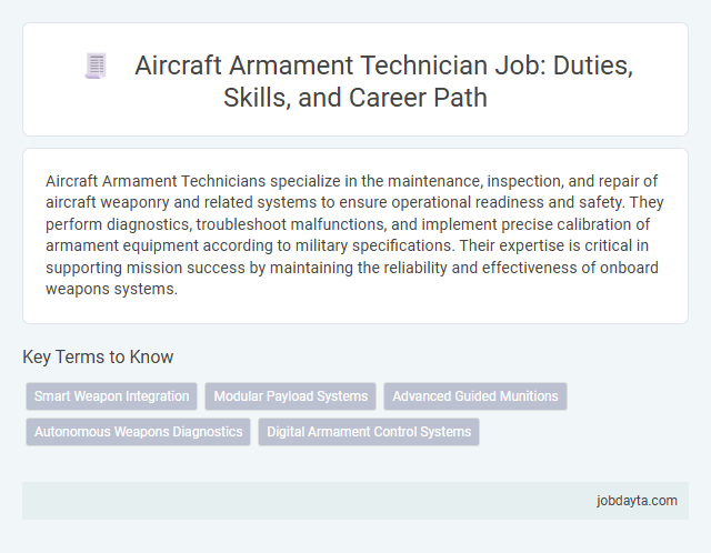 Aircraft Armament Technician Job: Duties, Skills, and Career Path