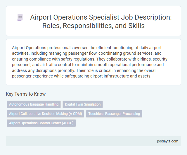 Airport Operations Specialist Job Description: Roles, Responsibilities, and Skills