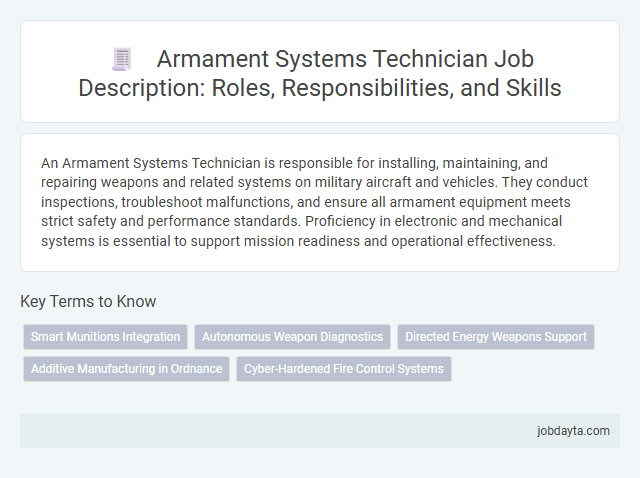 Armament Systems Technician Job Description: Roles, Responsibilities, and Skills