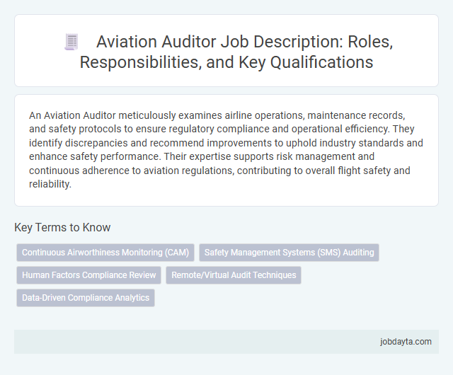 Aviation Auditor Job Description: Roles, Responsibilities, and Key Qualifications