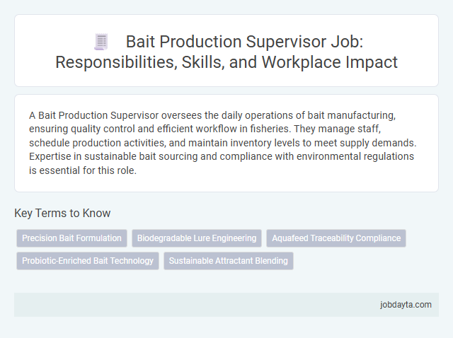 Bait Production Supervisor Job: Responsibilities, Skills, and Workplace Impact