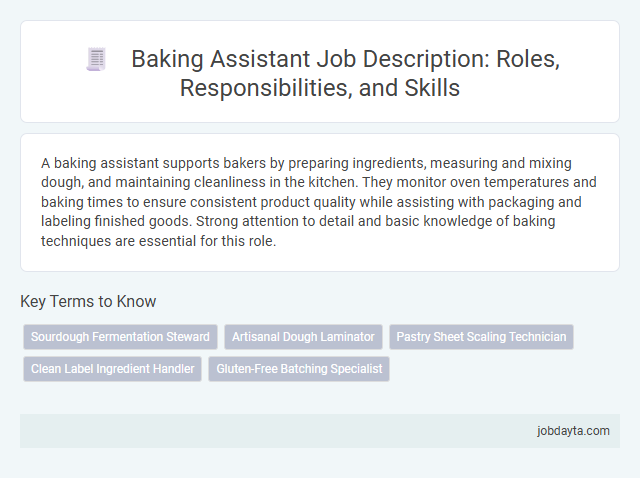 Baking Assistant Job Description: Roles, Responsibilities, and Skills