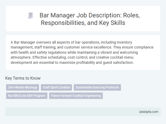 Bar Manager Job Description: Roles, Responsibilities, and Key Skills