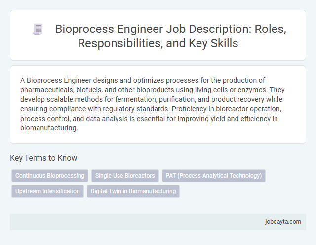 Bioprocess Engineer Job Description: Roles, Responsibilities, and Key Skills