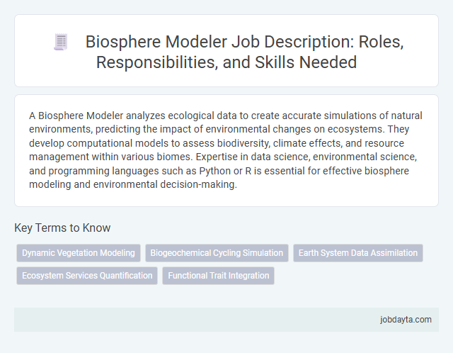 Biosphere Modeler Job Description: Roles, Responsibilities, and Skills Needed