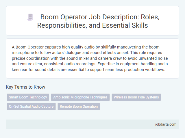 Boom Operator Job Description: Roles, Responsibilities, and Essential Skills