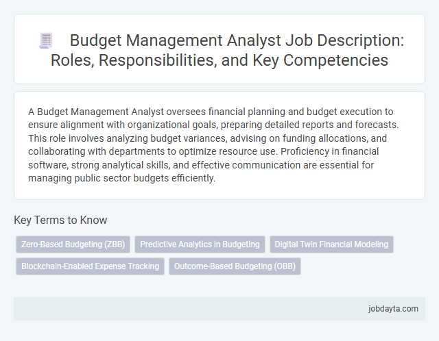 Budget Management Analyst Job Description: Roles, Responsibilities, and Key Competencies