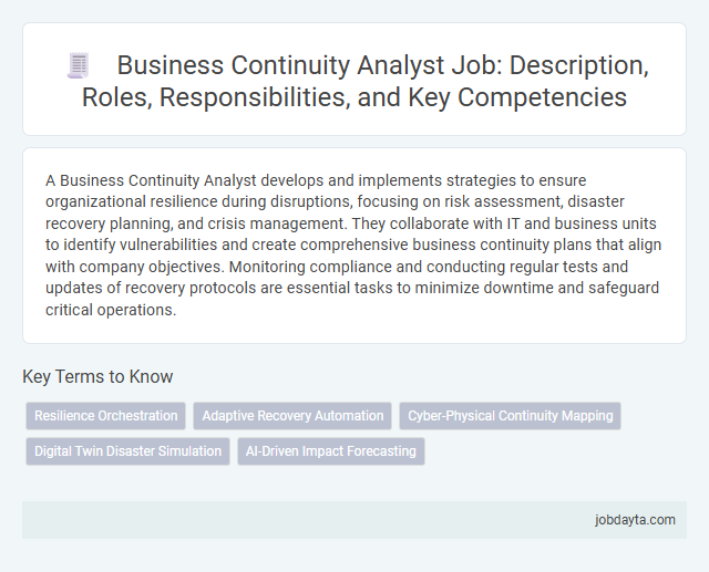 Business Continuity Analyst Job: Description, Roles, Responsibilities, and Key Competencies