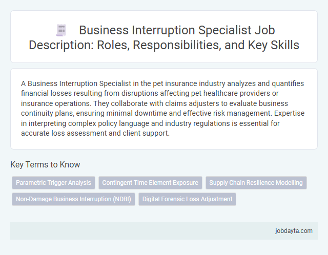 Business Interruption Specialist Job Description: Roles, Responsibilities, and Key Skills