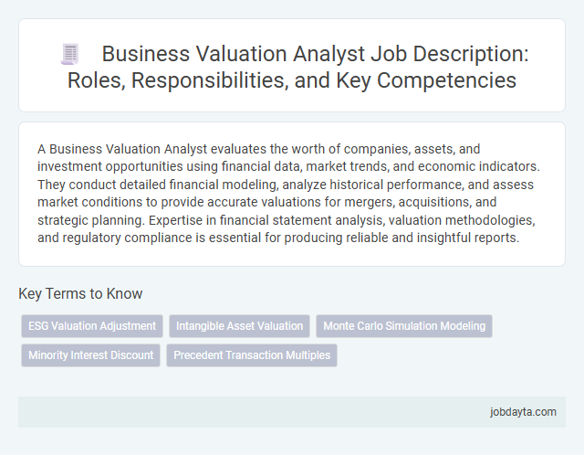 Business Valuation Analyst Job Description: Roles, Responsibilities, and Key Competencies