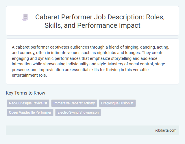 Cabaret Performer Job Description: Roles, Skills, and Performance Impact