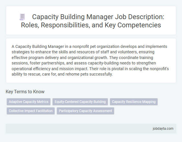 Capacity Building Manager Job Description: Roles, Responsibilities, and Key Competencies