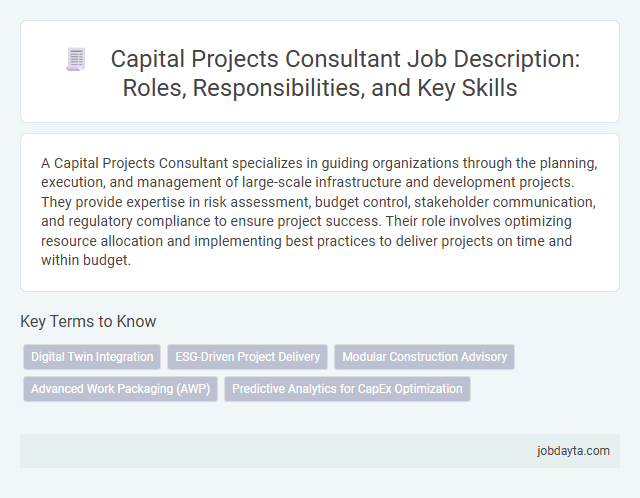 Capital Projects Consultant Job Description: Roles, Responsibilities, and Key Skills