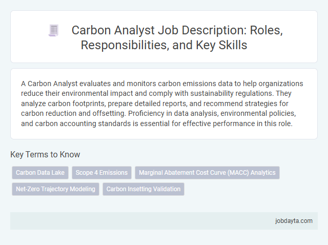 Carbon Analyst Job Description: Roles, Responsibilities, and Key Skills