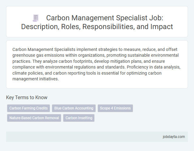 Carbon Management Specialist Job: Description, Roles, Responsibilities, and Impact