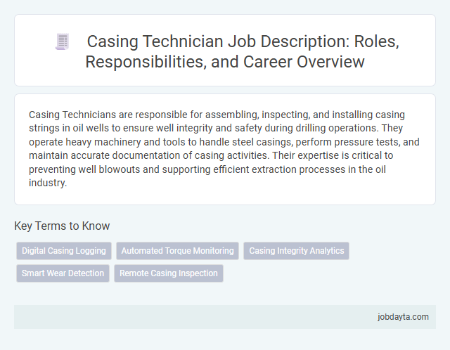 Casing Technician Job Description: Roles, Responsibilities, and Career Overview
