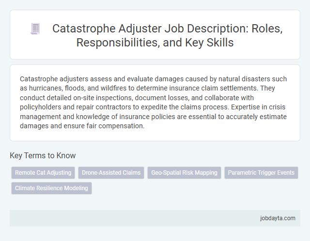 Catastrophe Adjuster Job Description: Roles, Responsibilities, and Key Skills