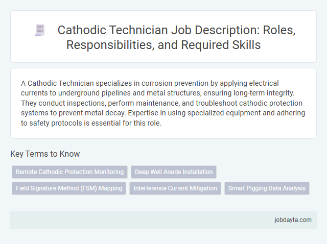 Cathodic Technician Job Description: Roles, Responsibilities, and Required Skills