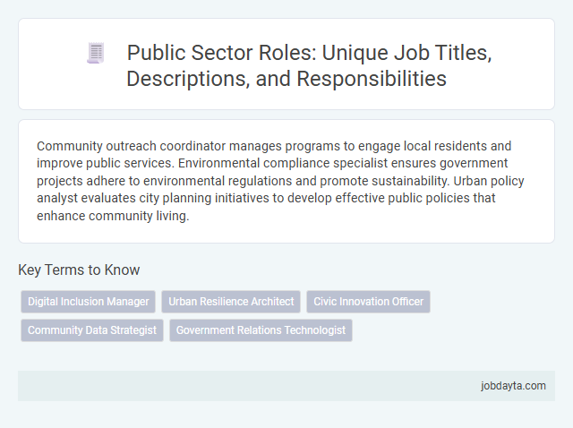 Public Sector Roles: Unique Job Titles, Descriptions, and Responsibilities