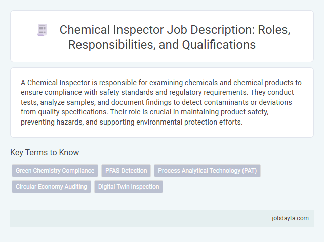Chemical Inspector Job Description: Roles, Responsibilities, and Qualifications