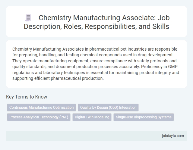 Chemistry Manufacturing Associate: Job Description, Roles, Responsibilities, and Skills