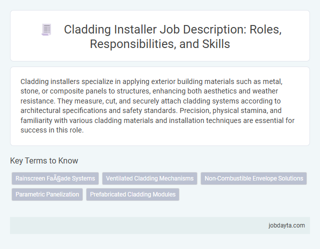 Cladding Installer Job Description: Roles, Responsibilities, and Skills