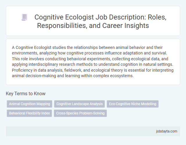 Cognitive Ecologist Job Description: Roles, Responsibilities, and Career Insights