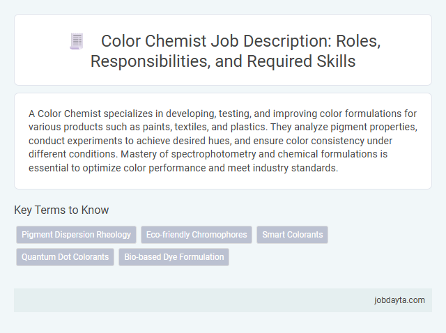 Color Chemist Job Description: Roles, Responsibilities, and Required Skills