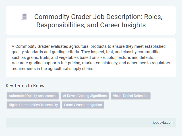 Commodity Grader Job Description: Roles, Responsibilities, and Career Insights