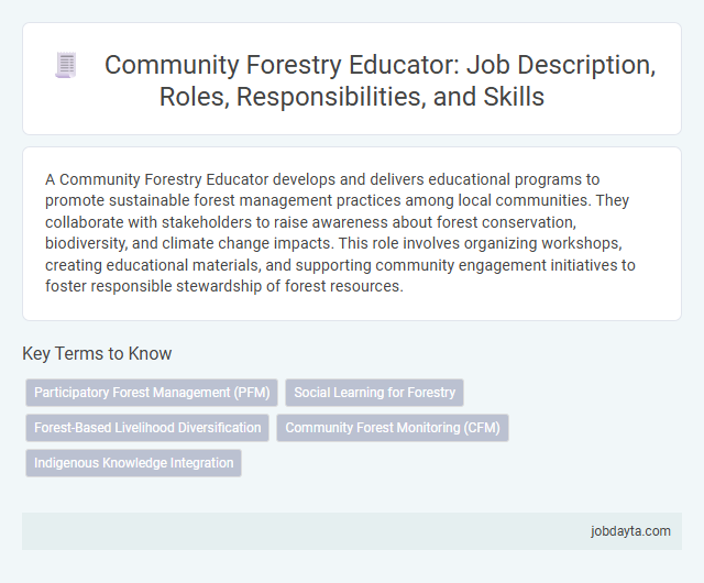 Community Forestry Educator: Job Description, Roles, Responsibilities, and Skills