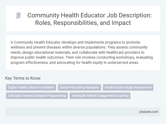 Community Health Educator Job Description: Roles, Responsibilities, and Impact