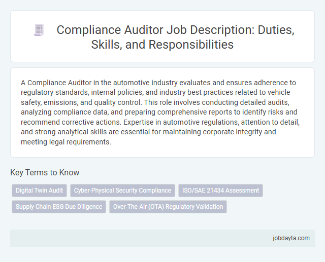 Compliance Auditor Job Description: Duties, Skills, and Responsibilities