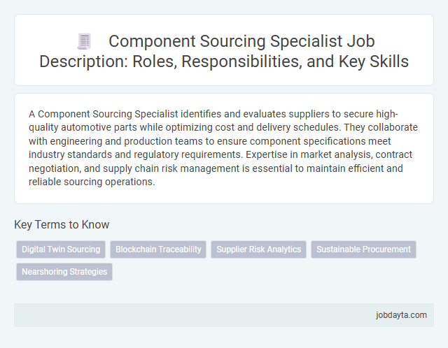 Component Sourcing Specialist Job Description: Roles, Responsibilities, and Key Skills