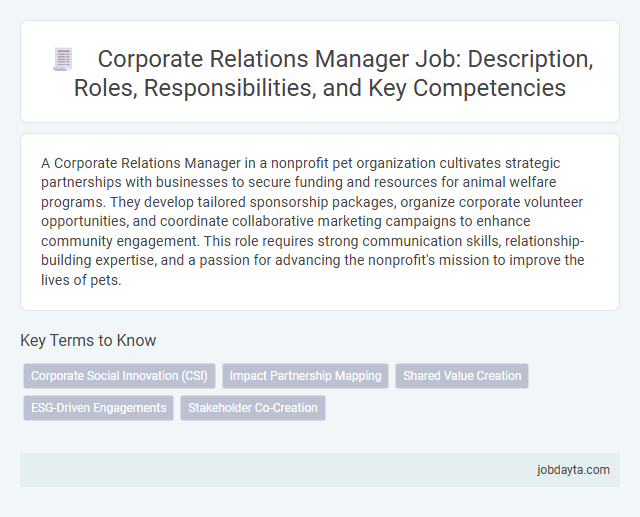 Corporate Relations Manager Job: Description, Roles, Responsibilities, and Key Competencies