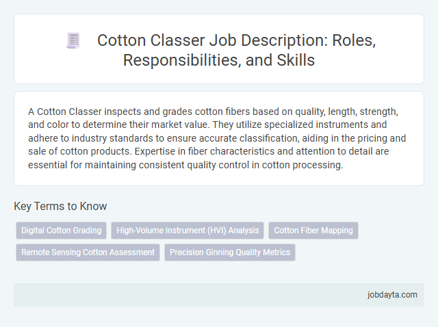 Cotton Classer Job Description: Roles, Responsibilities, and Skills