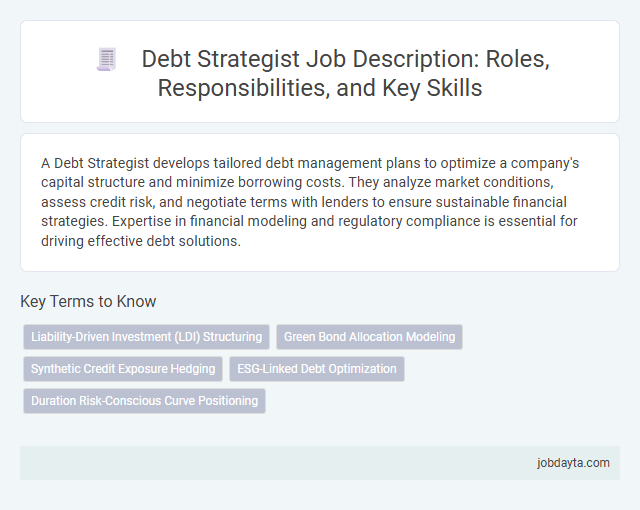 Debt Strategist Job Description: Roles, Responsibilities, and Key Skills