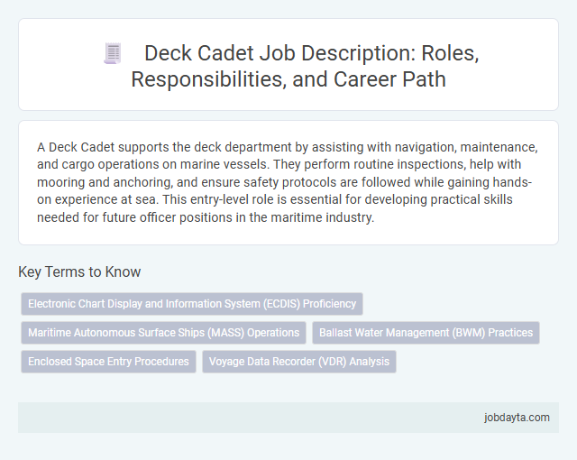 Deck Cadet Job Description: Roles, Responsibilities, and Career Path