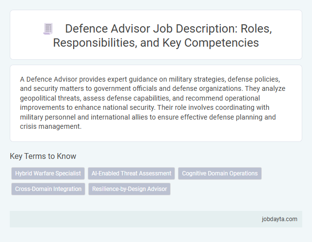Defence Advisor Job Description: Roles, Responsibilities, and Key Competencies