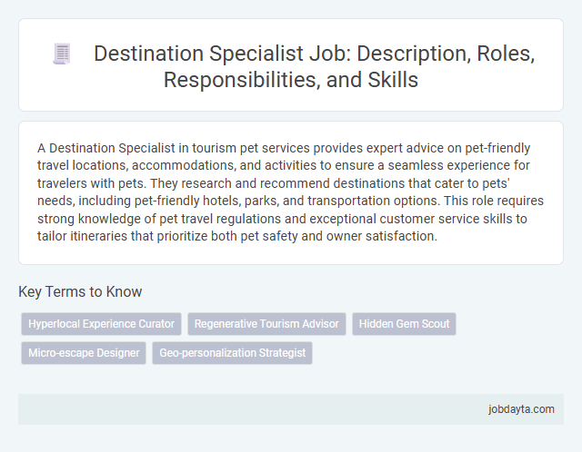 Destination Specialist Job: Description, Roles, Responsibilities, and Skills