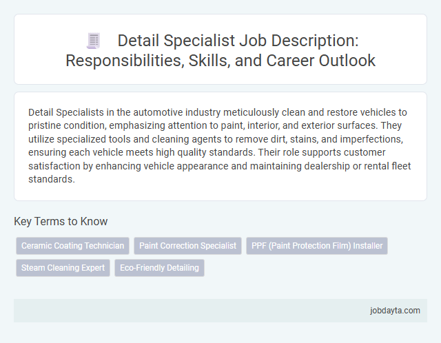 Detail Specialist Job Description: Responsibilities, Skills, and Career Outlook