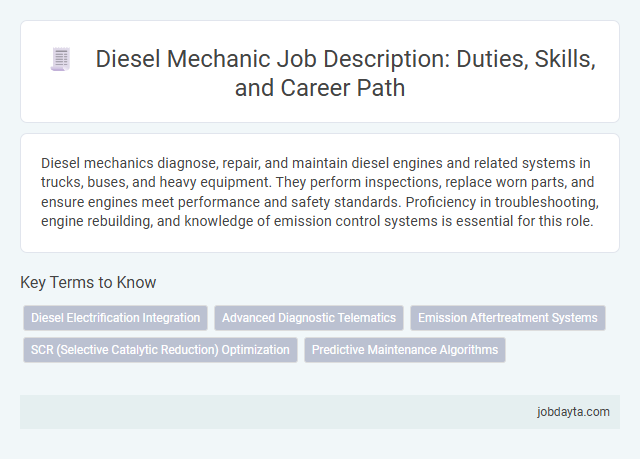 Diesel Mechanic Job Description: Duties, Skills, and Career Path