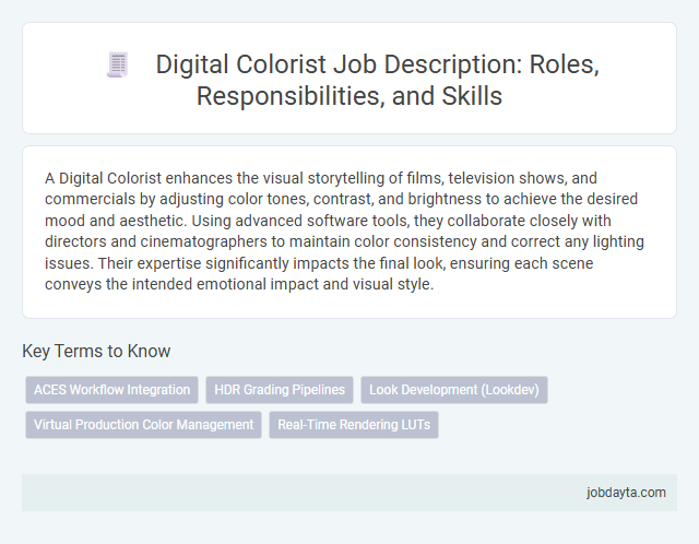 Digital Colorist Job Description: Roles, Responsibilities, and Skills