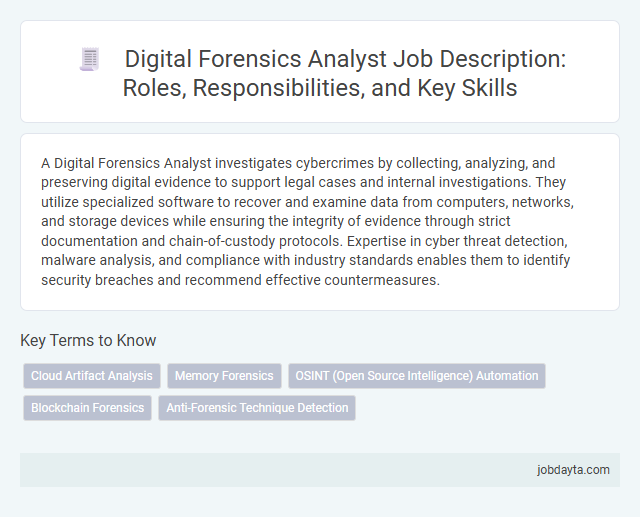 Digital Forensics Analyst Job Description: Roles, Responsibilities, and Key Skills