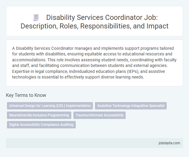 Disability Services Coordinator Job: Description, Roles, Responsibilities, and Impact