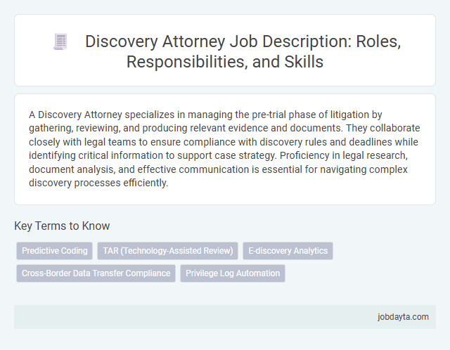 Discovery Attorney Job Description: Roles, Responsibilities, and Skills