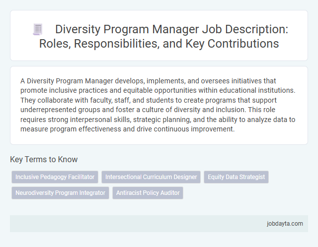 Diversity Program Manager Job Description: Roles, Responsibilities, and Key Contributions
