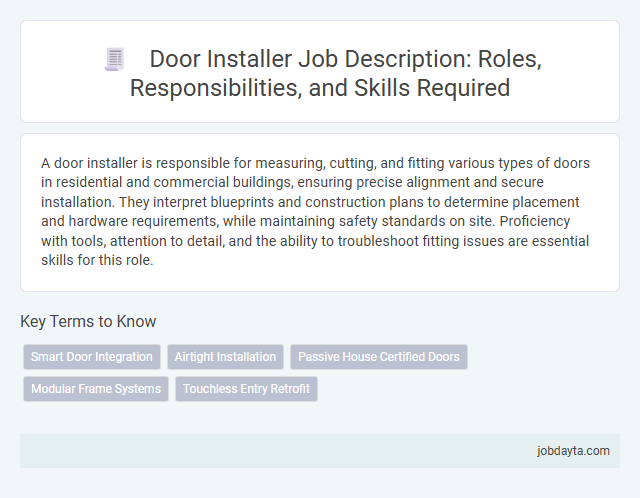 Door Installer Job Description: Roles, Responsibilities, and Skills Required