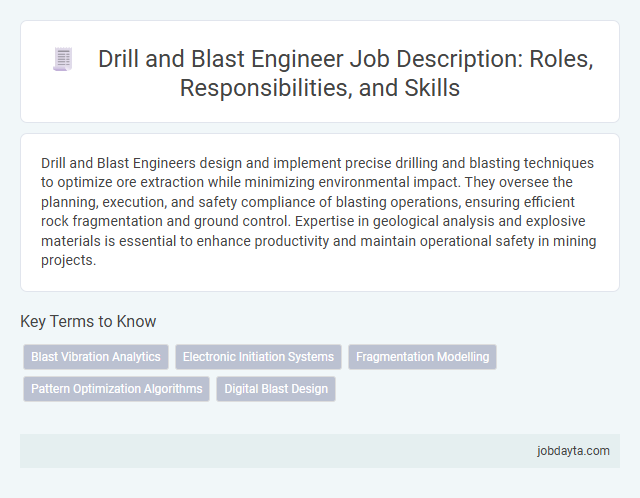 Drill and Blast Engineer Job Description: Roles, Responsibilities, and Skills